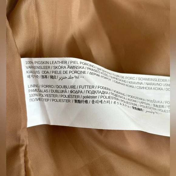 NWT Mango MNG Khaki Beige Suede Mini Skirt Front Pockets Silver Hardware Medium - Picture 4 of 4